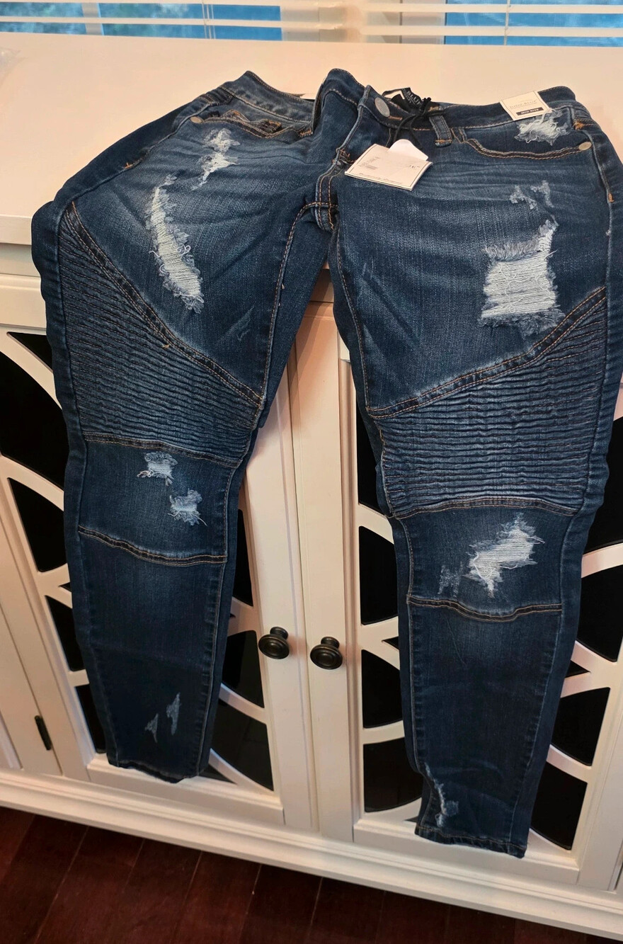 Judy Blue Moto Jeans Skinny Fit Mid Rise 0/24 NWT New